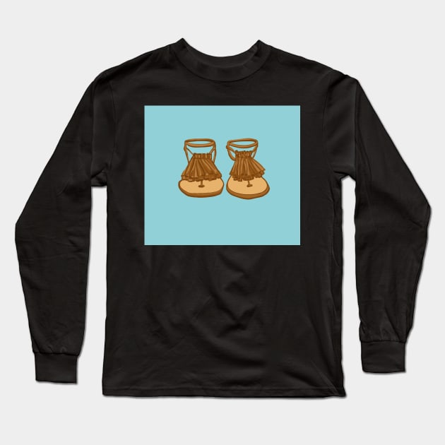 Sandals Long Sleeve T-Shirt by Kuhtina